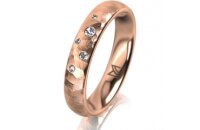 Ring 14 Karat Rotgold 4.0 mm diamantmatt 5 Brillanten G...