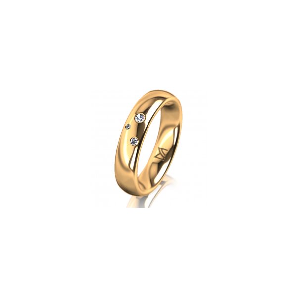 Ring 14 Karat Gelbgold 4.5 mm poliert 3 Brillanten G vs Gesamt 0,035ct