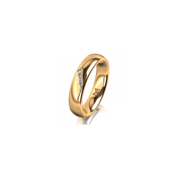 Ring 14 Karat Gelbgold 4.5 mm poliert 4 Brillanten G vs Gesamt 0,025ct