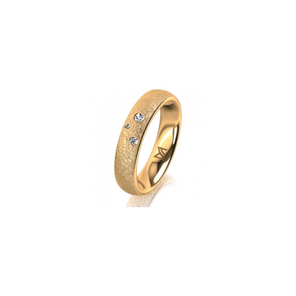 Ring 18 Karat Gelbgold 4.5 mm kreismatt 3 Brillanten G vs Gesamt 0,035ct