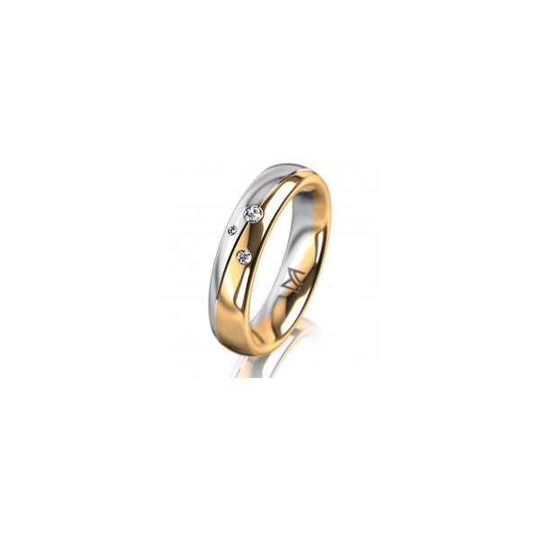 Ring 14 Karat Gelb-/Weissgold 4.5 mm poliert 3 Brillanten G vs Gesamt 0,035ct