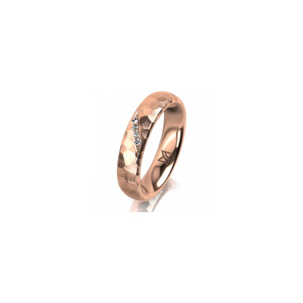 Ring 18 Karat Rotgold 4.5 mm diamantmatt 4 Brillanten G vs Gesamt 0,025ct