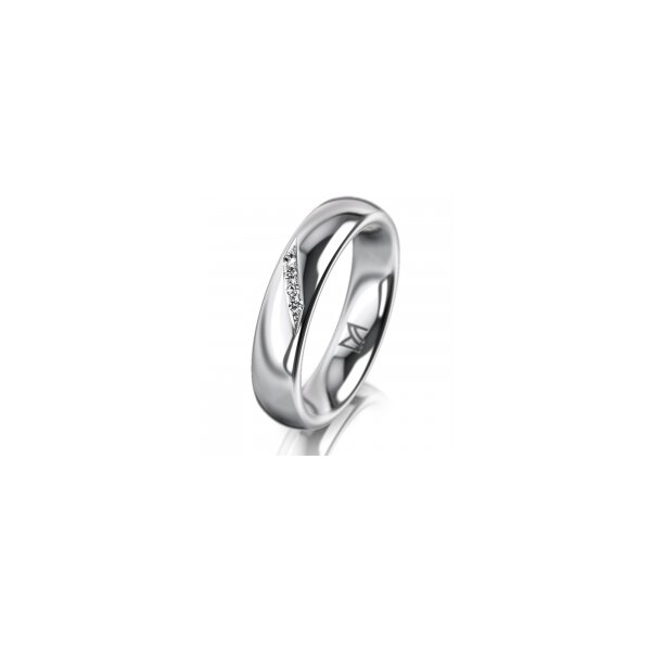 Ring 14 Karat Weissgold 4.5 mm poliert 4 Brillanten G vs Gesamt 0,025ct