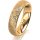 Ring 18 Karat Gelbgold 5.0 mm kristallmatt 3 Brillanten G vs Gesamt 0,040ct