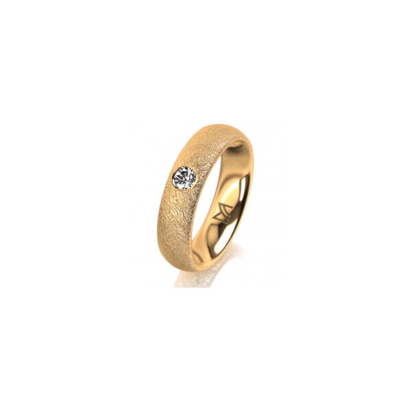 Ring 18 Karat Gelbgold 5.0 mm kreismatt 1 Brillant G vs 0,110ct