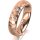 Ring 18 Karat Rotgold 5.0 mm diamantmatt 3 Brillanten G vs Gesamt 0,040ct