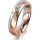 Ring 14 Karat Rot-/Weissgold 5.0 mm längsmatt 5 Brillanten G vs Gesamt 0,055ct