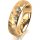 Ring 14 Karat Gelbgold 5.5 mm diamantmatt 3 Brillanten G vs Gesamt 0,050ct