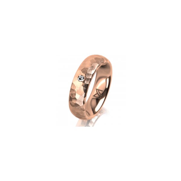 Ring 14 Karat Rotgold 5.5 mm diamantmatt 1 Brillant G vs 0,025ct