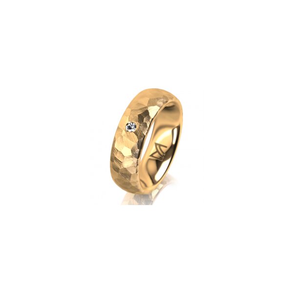 Ring 14 Karat Gelbgold 6.0 mm diamantmatt 1 Brillant G vs 0,025ct