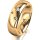 Ring 14 Karat Gelbgold 6.0 mm poliert 3 Brillanten G vs Gesamt 0,060ct