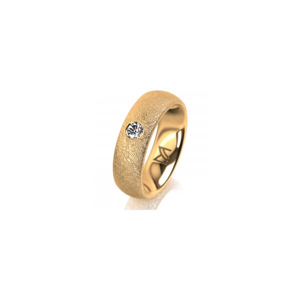 Ring 14 Karat Gelbgold 6.0 mm kreismatt 1 Brillant G vs 0,110ct