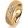 Ring 18 Karat Gelbgold 6.0 mm kristallmatt 3 Brillanten G vs Gesamt 0,060ct