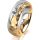 Ring 14 Karat Gelb-/Weissgold 6.0 mm diamantmatt 1 Brillant G vs 0,110ct