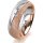 Ring 14 Karat Rot-/Weissgold 6.0 mm kristallmatt 1 Brillant G vs 0,025ct