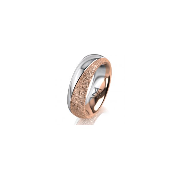 Ring 18 Karat Rot-/Weissgold 6.0 mm kristallmatt