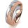 Ring 18 Karat Rot-/Weissgold 6.0 mm kreismatt 5 Brillanten G vs Gesamt 0,065ct