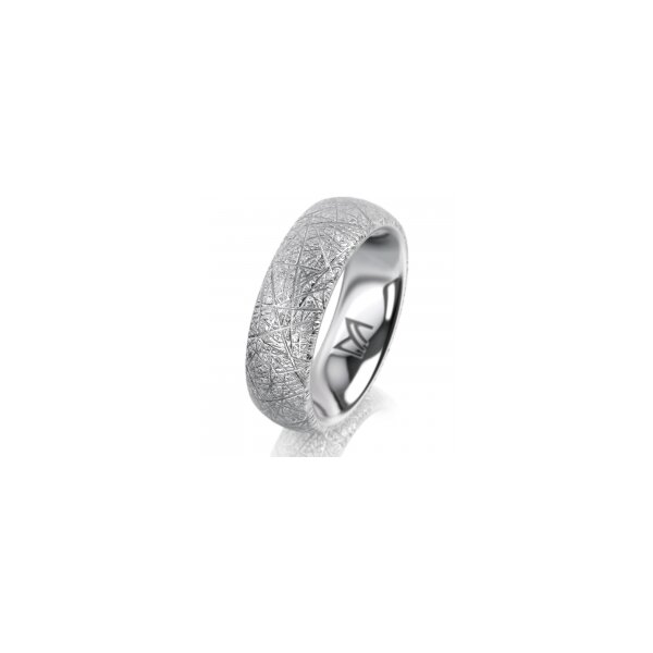 Ring 18 Karat Weissgold 6.0 mm kristallmatt
