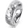 Ring 18 Karat Weissgold 6.0 mm diamantmatt 3 Brillanten G vs Gesamt 0,060ct
