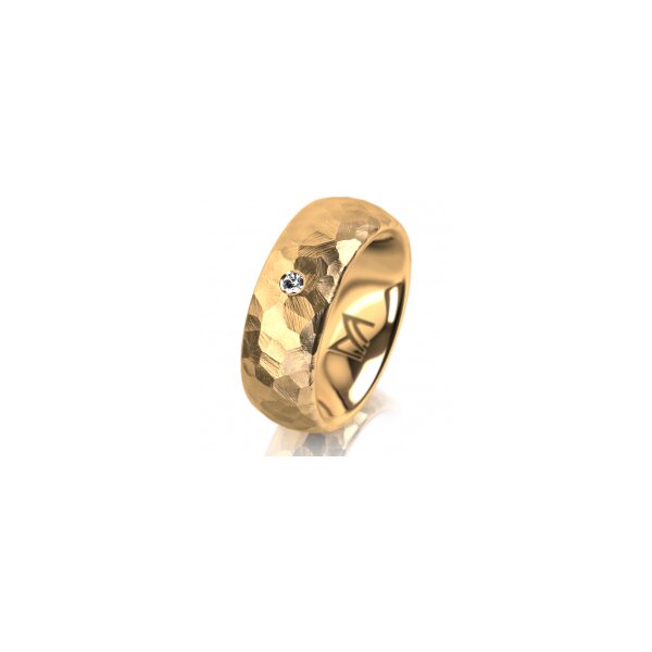 Ring 14 Karat Gelbgold 7.0 mm diamantmatt 1 Brillant G vs 0,025ct